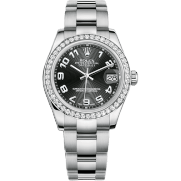 Rolex Datejust 31 Stainless Steel Diamond / Oyster / Black - Arabic 178384-0053