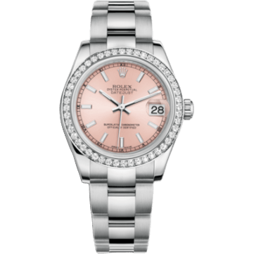 Rolex Datejust 31 Stainless Steel Diamond / Oyster / Pink 178384-0059