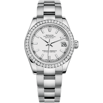 Rolex Datejust 31 Stainless Steel Diamond / Oyster / White 178384-0060