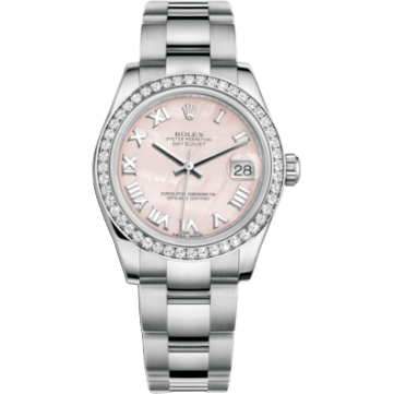 Rolex Datejust 31 Stainless Steel Diamond / Oyster / Pink MOP - Roman 178384-0068