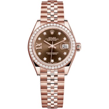 Lady-Datejust 28 Everose Diamond / Jubilee / Chocolate Diamond