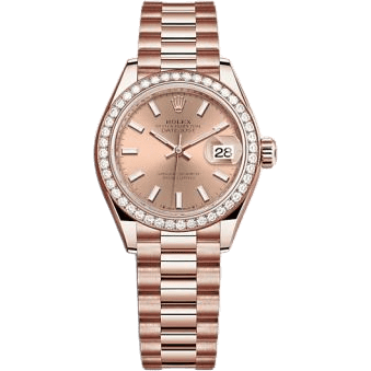 Rolex Lady-Datejust 28 Rose Gold / Diamond / Rose / President 279135RBR-0025
