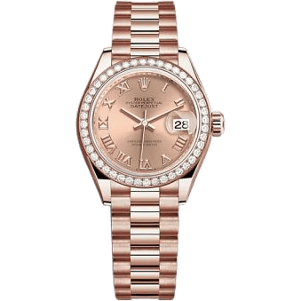 Rolex Lady-Datejust 28 Rose Gold / Diamond / Rose - Roman / President 279135RBR-0027