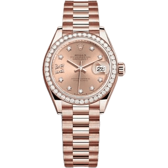 Rolex Lady-Datejust 28 Rose Gold / Diamond / Rose - Diamond / President 279135RBR-0029
