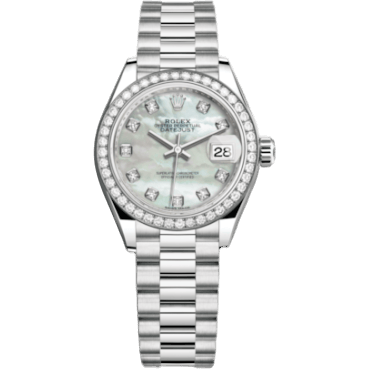 Rolex Lady-Datejust 28 Platinum Diamond / President / MOP 279136rbr-0008