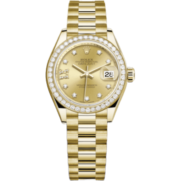 Rolex Lady-Datejust 28 Yellow Gold Diamond / President / Champagne Diamonds 279138RBR-0006
