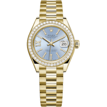 Rolex Lady-Datejust 28 Yellow Gold Diamond / President / Cornflower Diamonds 279138rbr-0008