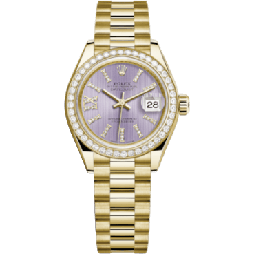 Rolex Lady-Datejust 28 Yellow Gold Diamond / President / Lilac Diamonds 279138rbr-0010