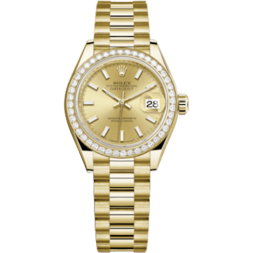 Rolex Lady-Datejust 28 Yellow Gold Diamond / President / Champagne 279138RBR-0014