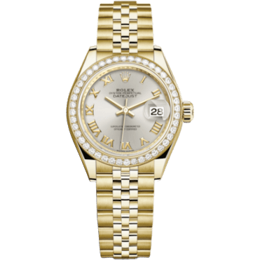 Rolex Lady-Datejust 28 Yellow Gold Diamond / Jubilee / Silver Roman 279138RBR-0018