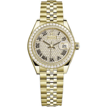 Rolex Lady-Datejust 28 Yellow Gold Diamond / Jubilee / Paved Roman 279138RBR-0030