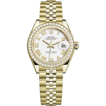 Rolex Lady-Datejust 28 Yellow Gold Diamond / President / White Roman 279138RBR-0032