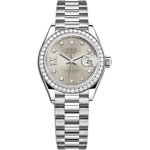 Rolex Lady-Datejust 28 White Gold - Diamond / President / Silver - Diamond 279139RBR-0003
