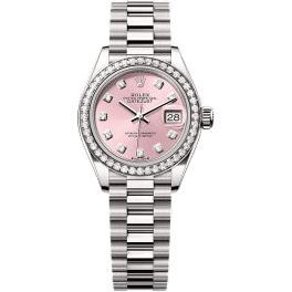 Rolex Lady-Datejust 28 White Gold - Diamond / President / Pink - Diamond 279139RBR-0005