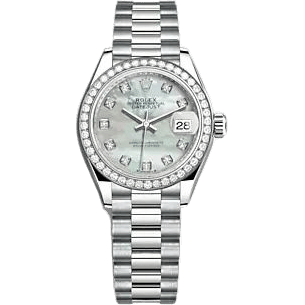 Rolex Lady-Datejust 28 White Gold - Diamond / President / MOP 279139RBR-0008