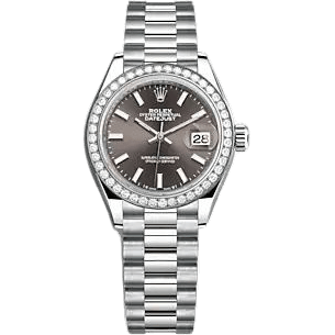 Rolex Lady-Datejust 28 White Gold - Diamond / President / Grey 279139RBR-0009
