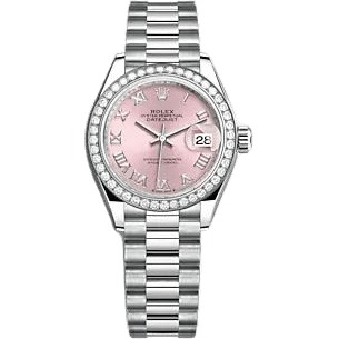 Rolex Lady-Datejust 28 White Gold - Diamond / President / Silver - Roman 279139RBR-0012