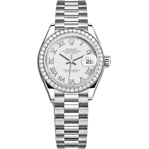 Rolex Lady-Datejust 28 White Gold - Diamond / President / White - Roman 279139RBR-0013