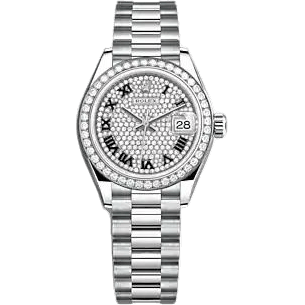 Rolex Lady-Datejust 28 White Gold - Diamond / President / Paved - Roman 279139RBR-0014