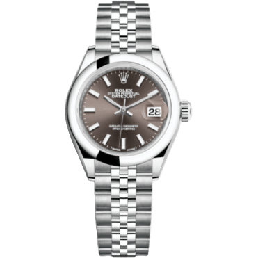 Rolex Lady-Datejust 28 Stainless Steel Domed / Jubilee / Dark Grey 279160-0009