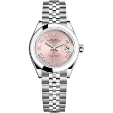 Rolex Lady-Datejust 28 Stainless Steel Domed / Jubilee / Pink Roman 279160-0013