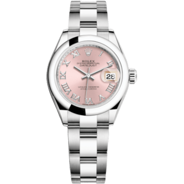 Rolex Lady-Datejust 28 Stainless Steel Domed / Oyster / Pink Roman 279160-0014