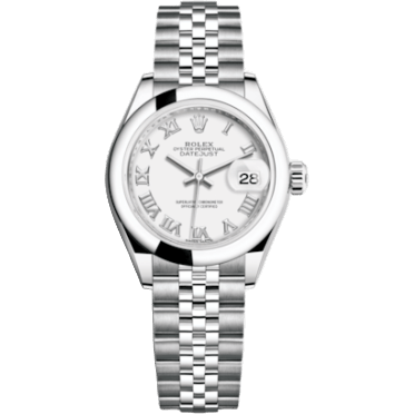 Rolex Lady-Datejust 28 Stainless Steel Domed / Jubilee / White Roman 279160-0015