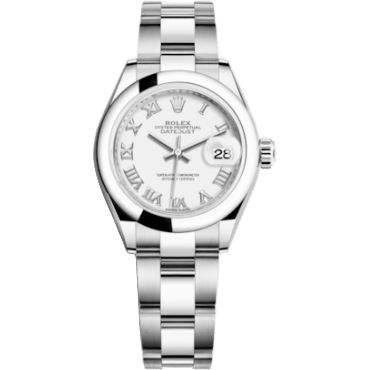 Rolex Lady-Datejust 28 Stainless Steel Domed / Oyster / White Roman 279160-0016