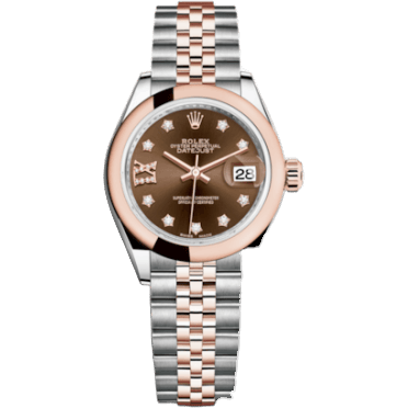 Rolex Lady-Datejust 28 Rolesor Rose Domed / Jubilee / Chocolate Diamond 279161-0003