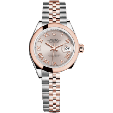 Rolex Lady-Datejust 28 Rolesor Rose Domed / Jubilee / Sundust Roman 279161-0005