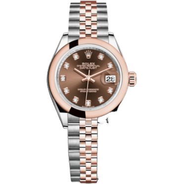 Rolex Lady-Datejust 28 Rolesor Rose Domed / Jubilee / Chocolate Diamond 279161-0011