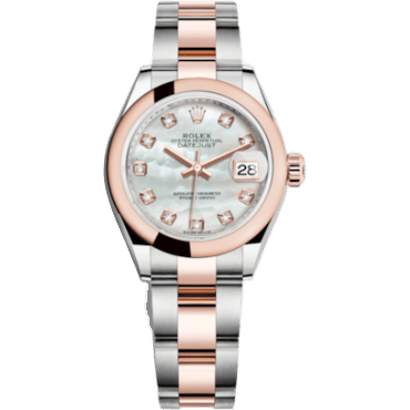 Rolex Lady-Datejust 28 Rolesor Rose Domed / Oyster / MOP 279161-0014