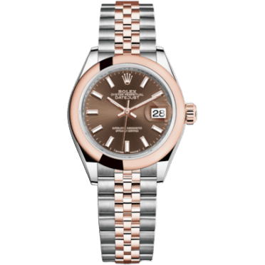 Rolex Lady-Datejust 28 Rolesor Rose Domed / Jubilee / Chocolate 279161-0017