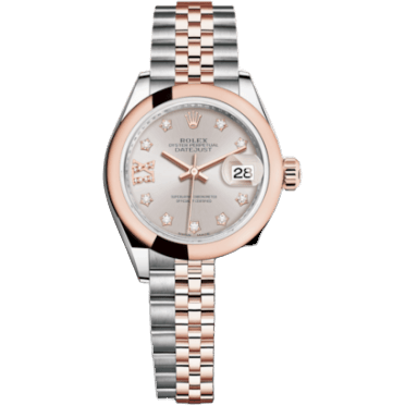 Rolex Lady-Datejust 28 Rolesor Rose Domed / Jubilee / Sundust Diamond 279161-0020