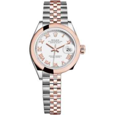 Rolex Lady-Datejust 28 Rolesor Rose Domed / Jubilee / White Roman 279161-0021