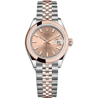 Rolex Lady-Datejust 28 Stainless Steel / Rose Gold / Domed / Rose / Jubilee 279161-0023