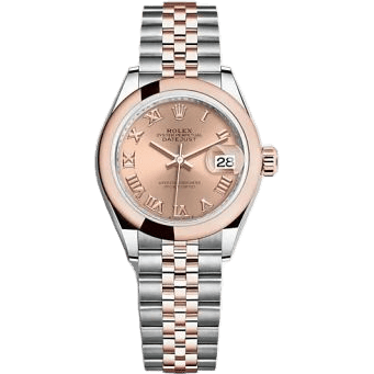 Rolex Lady-Datejust 28 Stainless Steel / Rose Gold / Domed / Rose - Roman / Jubilee 279161-0025