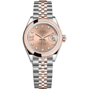 Rolex Lady-Datejust 28 Stainless Steel / Rose Gold / Domed / Rose - Diamond / Jubilee 279161-0027
