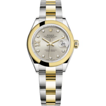Rolex Lady-Datejust 28 Rolesor Yellow Domed / Oyster / Silver Diamond 279163-0004