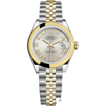 Rolex Lady-Datejust 28 Rolesor Yellow Domed / Jubilee / Silver Roman 279163-0005