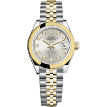 Rolex Lady-Datejust 28 Rolesor Yellow Domed / Jubilee / Silver Diamond 279163-0007