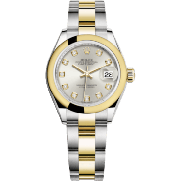 Rolex Lady-Datejust 28 Rolesor Yellow Domed / Oyster / Silver Diamond 279163-0008