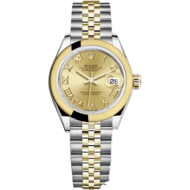 Rolex Lady-Datejust 28 Rolesor Yellow Domed / Jubilee / Champagne Roman 279163-0009