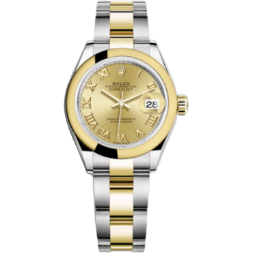 Rolex Lady-Datejust 28 Rolesor Yellow Domed / Oyster / Champagne Roman 279163-0010
