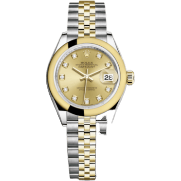 Rolex Lady-Datejust 28 Rolesor Yellow Domed / Jubilee / Champagne Diamond 279163-0011