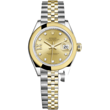 Rolex Lady-Datejust 28 Rolesor Yellow Domed / Jubilee / Champagne Diamond 279163-0022
