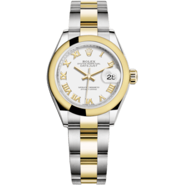 Rolex Lady-Datejust 28 Rolesor Yellow Domed / Oyster / White Roman 279163-0024