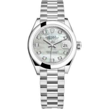 Rolex Lady-Datejust 28 Platinum Domed / President / MOP 279166-0008