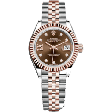 Rolex Lady-Datejust 28 Rolesor Rose Fluted / Jubilee / Chocolate Diamond 279171-0003