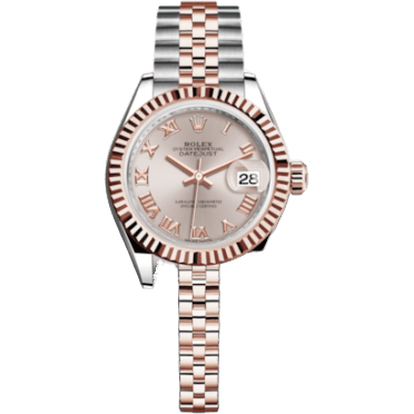Rolex Lady-Datejust 28 Rolesor Rose Fluted / Jubilee / Sundust Roman 279171-0005